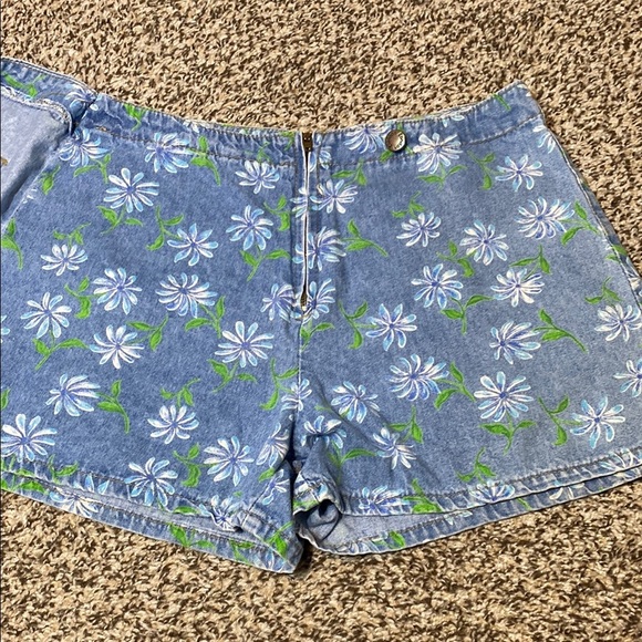 Vintage 90’s LONDONJEAN Blue and Green Skorts with Floral Pattern - Picture 4 of 8